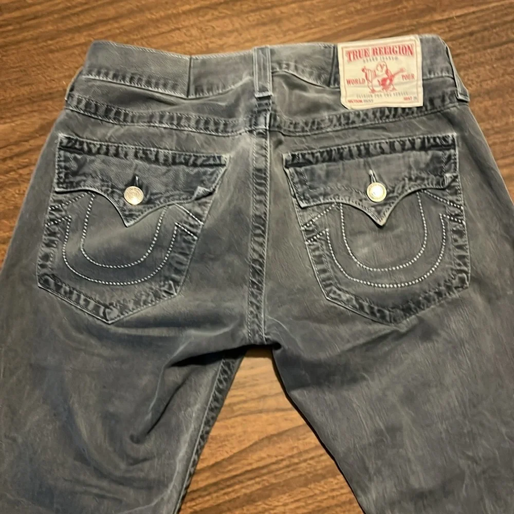 True Religion Size 32 Ricky Blue Gray Denim Jeans